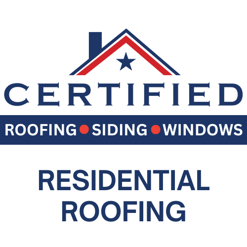 Certified Roofing logo with Residential Roofing text