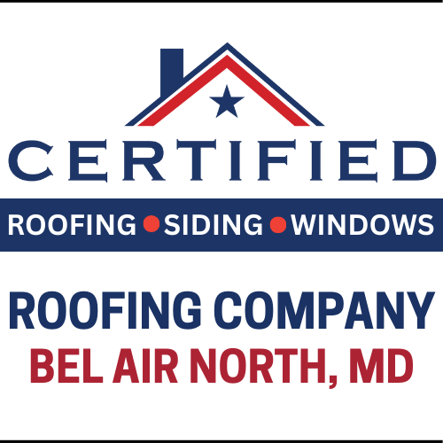 Certified Roofing logo with the text "Roofing Company Bel Air North MD"