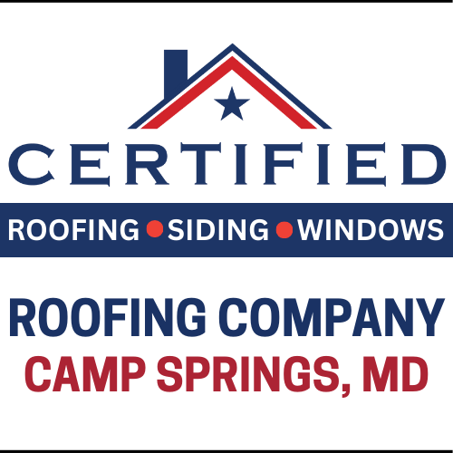 Certified Roofing logo with the text "Roofing Company Camp Springs MD"