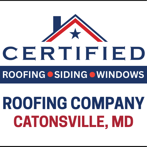 Certified Roofing logo with the text "Roofing Company Catonsville MD"