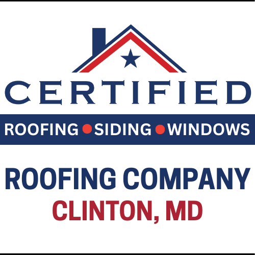 Certified Roofing logo with the text "Roofing Company Clinton MD"