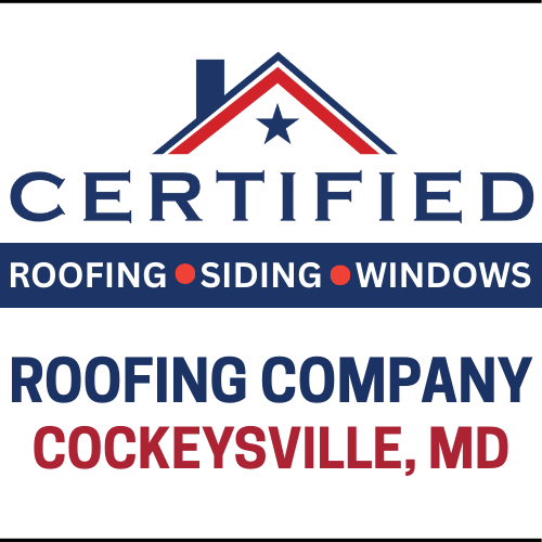 Certified Roofing logo with the text "Roofing Company Cockeysville MD"