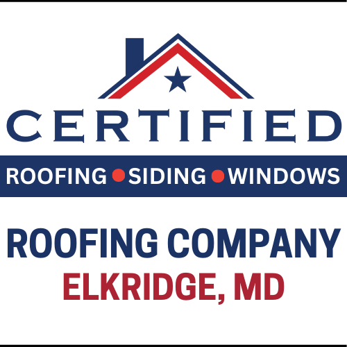 Certified Roofing logo with the text "Roofing Company Ellicott City MD"
