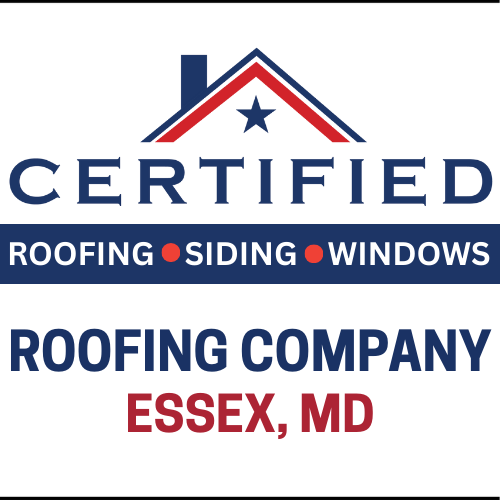 Certified Roofing logo with the text "Roofing Company Essex MD"
