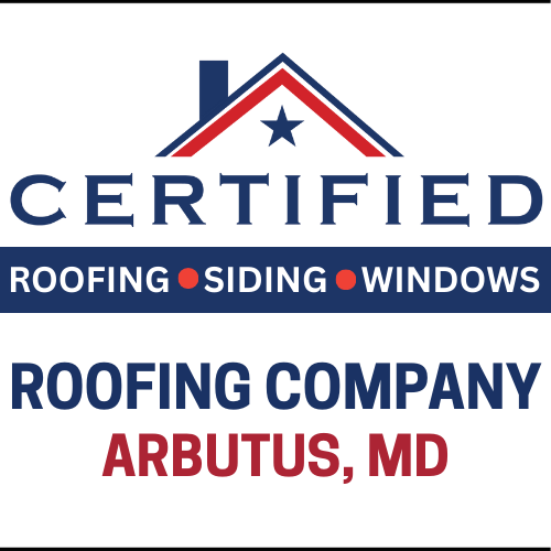 Certified Roofing logo with the text "Roofing Company Arbutus MD"